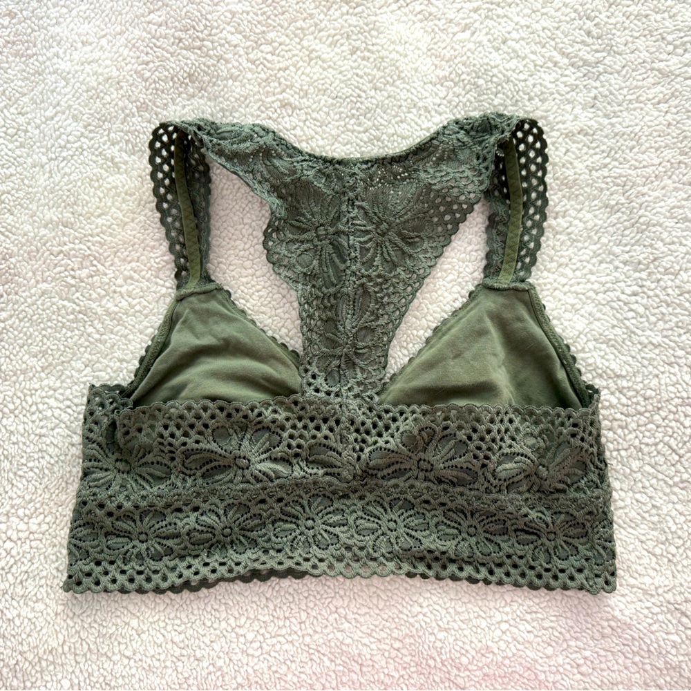 Aerie Dark Green Lace Bralette